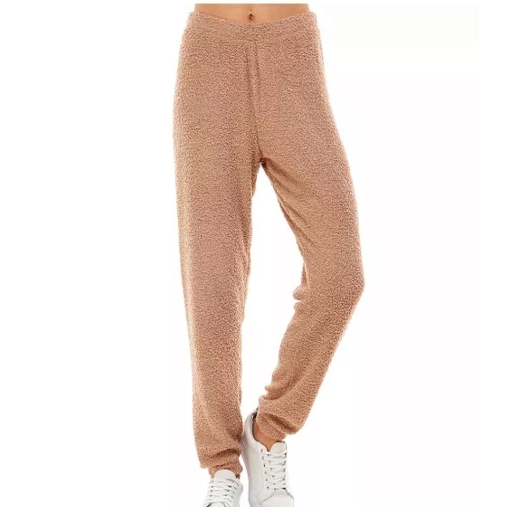 New Ultra Flirt Juniors' Teddy Jogger Pants Warm Taupe, Brand New XLarge - Picture 2 of 4